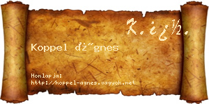 Koppel Ágnes névjegykártya