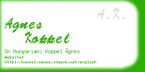 agnes koppel business card
