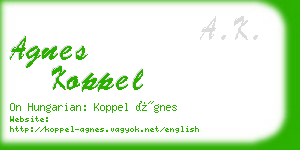 agnes koppel business card